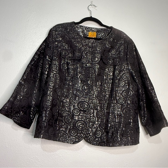 Ruby Rd. Jackets & Blazers - Ruby Rd.Elegant Metallic Silvery Black Women's Jacket. 2 breast pockets. Sz 18.